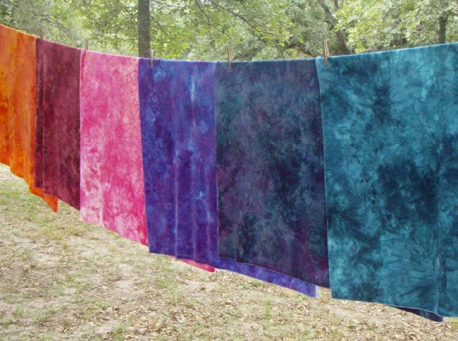 colorful cloth pad fabric on clothesline
